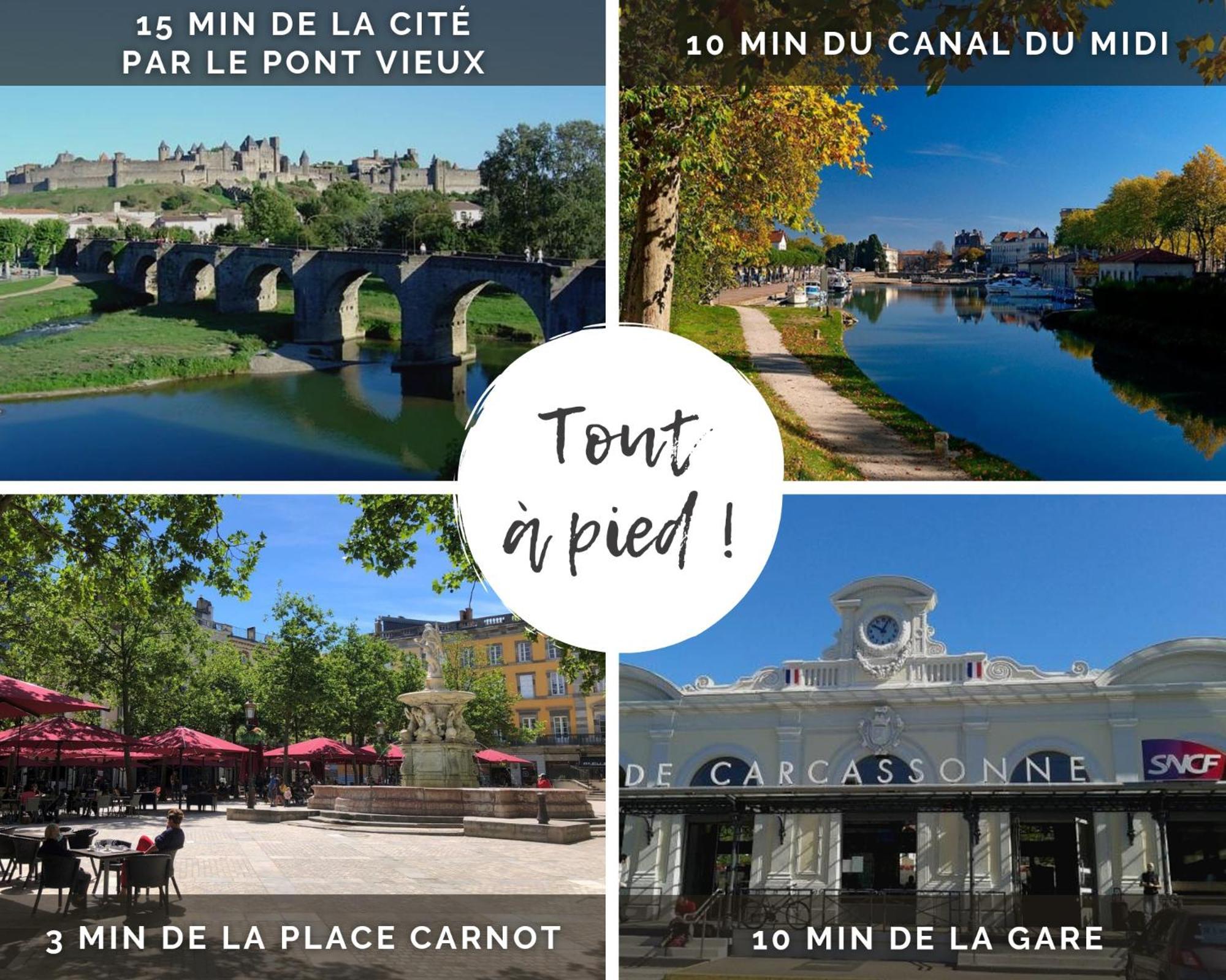 Le Marty - Wifi - Central - Climatison - Parking Gratuit Carcasona Exterior foto